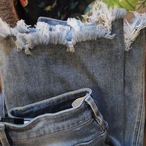 Frayed Hem Blue Jeans. Risen Jeans From Walker Rose Boutique